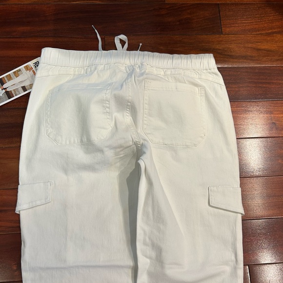 NWT-Rewash White Utility Cargo Jogger Pants-Comfort Stretch Athleisure - Picture 6 of 10